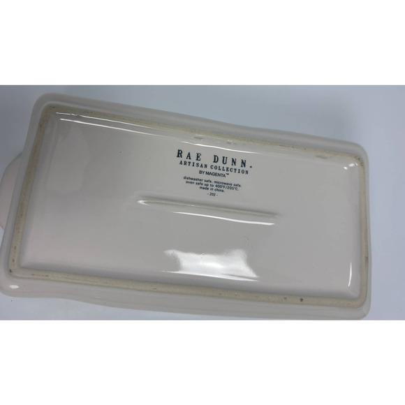 Rae Dunn Gingerbread by Magenta Artisan Collection Baking Dish White loaf pan 4 - Picture 2 of 3
